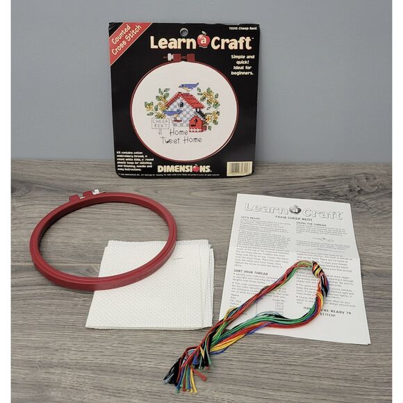 VTG 1996 Dimensions Learn a Craft Counted Cross Stitch 72315 Cheep Rent - Picture 1 of 6
